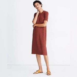 Madewell Ribbed Pocket Tee Midi Dress Women Plus Size XXL Orange